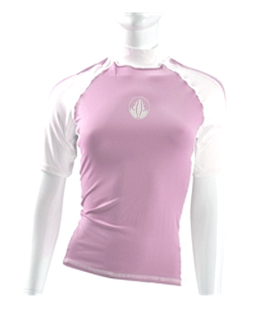 Akona 8 oz Short Sleeve Rash Guard for Scuba Diving Snorkeling CLOSEOUT Pink AKUV098