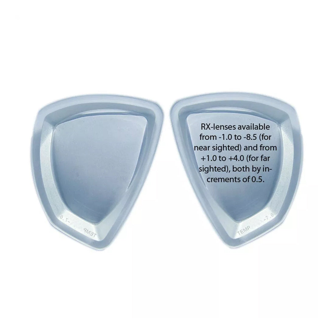RX Prescription Lenses for the Promate Fish Eyes Mask Series - Optical Lens(Near Sighted) - Cost is per single lens only