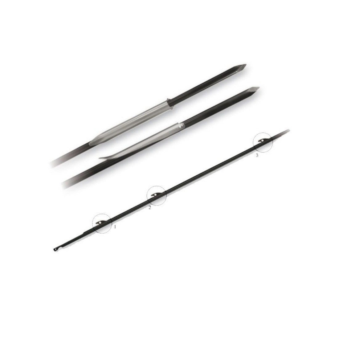 Omer Black Spring Steel 7mm DiameterSpeargun Shafts