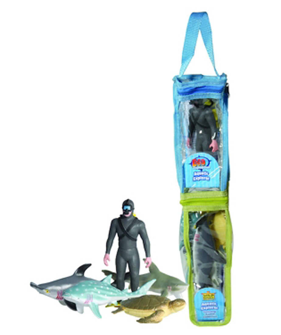 Wild Republic Eco Aquatic Double Tube with Scuba Diver and Animals