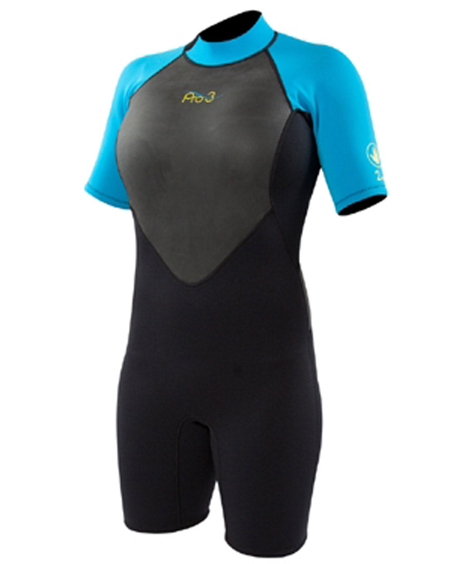 BodyGlove Pro 3 Dive 2/1mm Women's Shorty Scuba Diving Wetsuit Spring Suit