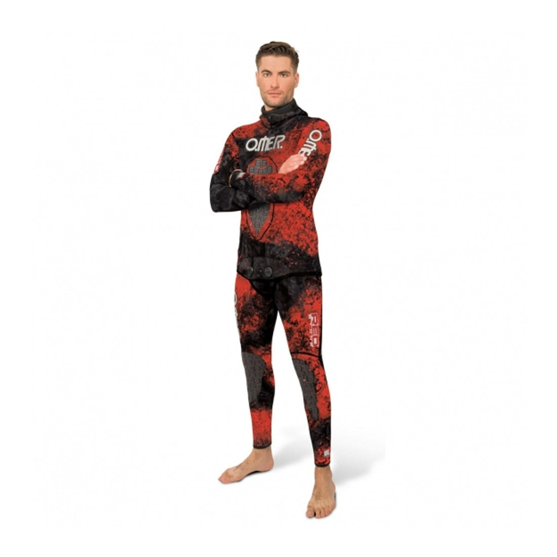 OMER Red Stone 5mm 2-Piece Men's Spearfishing Camo Wetsuit - Top and Bottom
