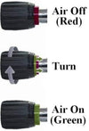 The Vindicator Visual Safety Tank Valve Air On/Off Color Indicator