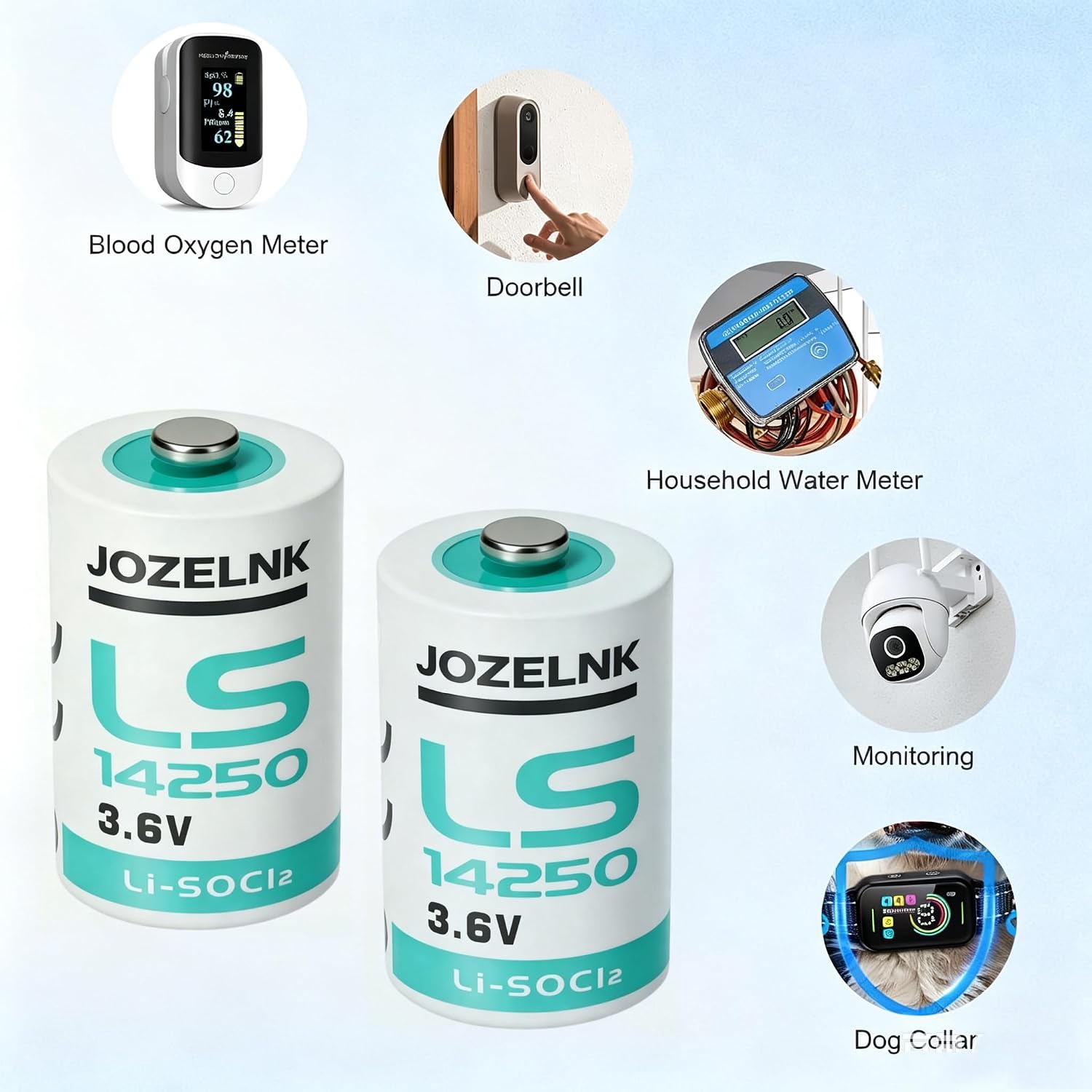 LS14250 3.6V 1/2 AA 1300mAh Lithium Battery