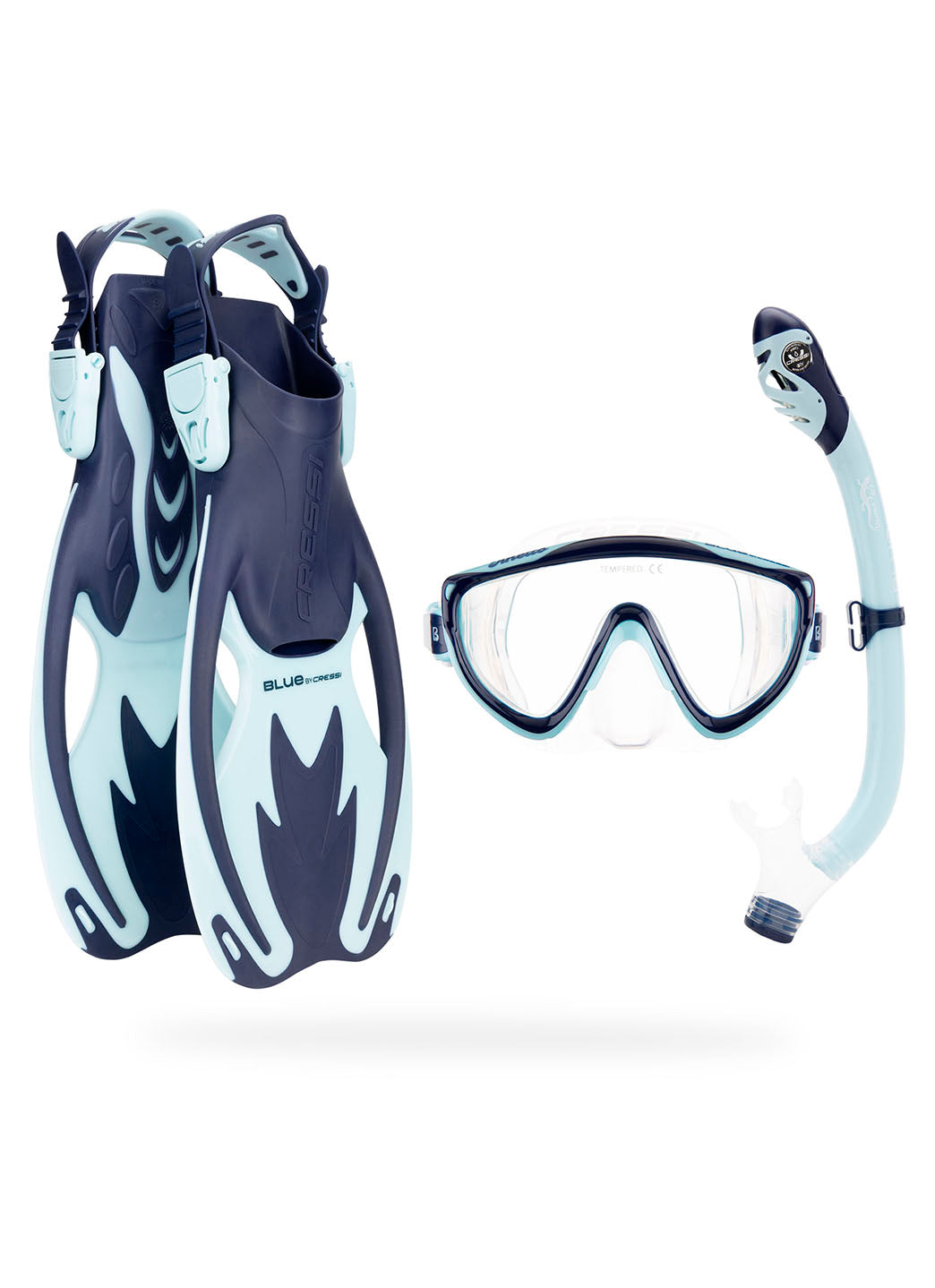 Cressi Tinetto Kids Rocks Dry Mask, Snorkel, Fin Set