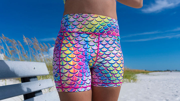 Spacefish Army Womens Psychedelic Mermaid Shorts