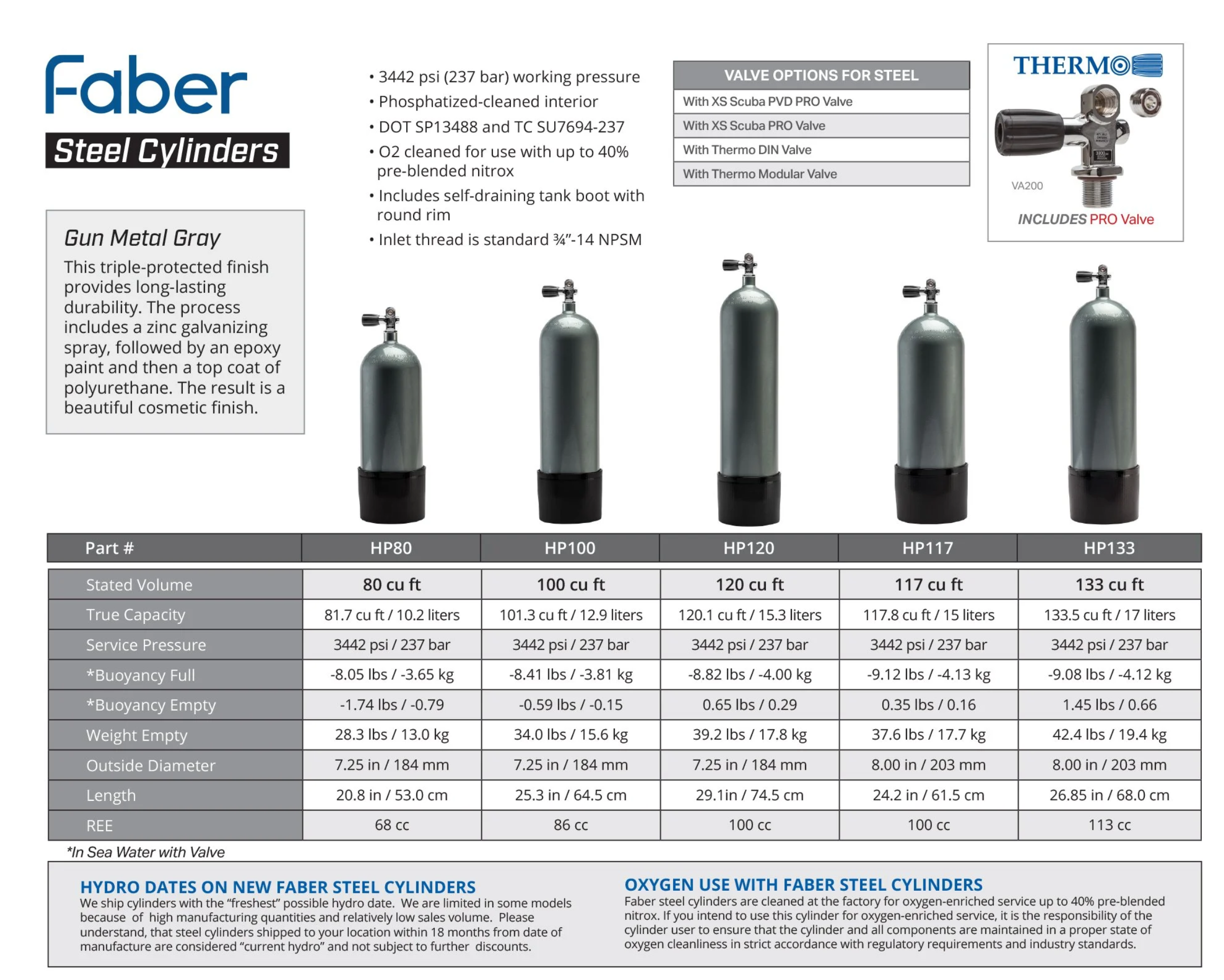 XS Scuba Faber Steel Tank Cylinder