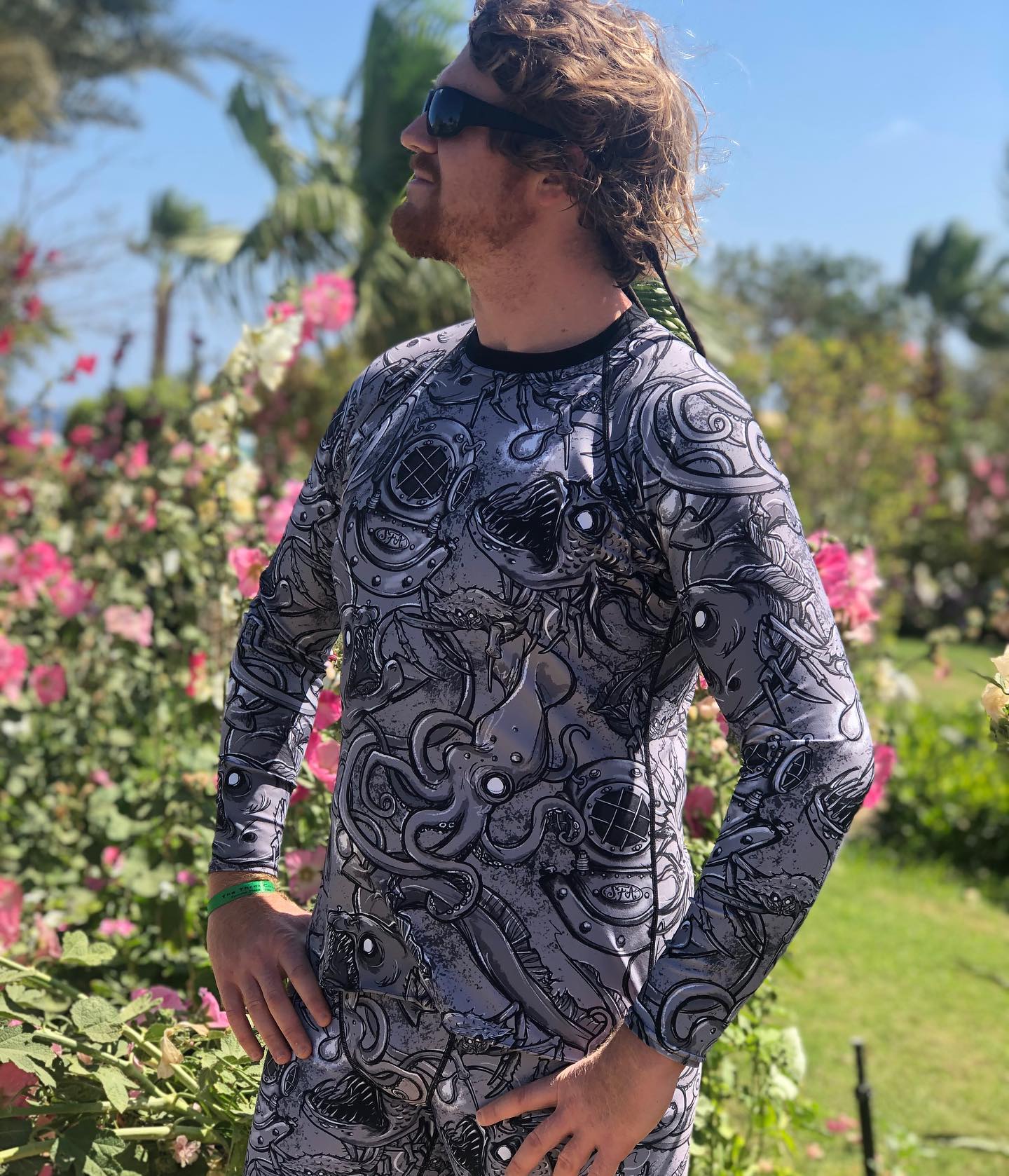 Spacefish Army Mens Deep Sea Rashguard