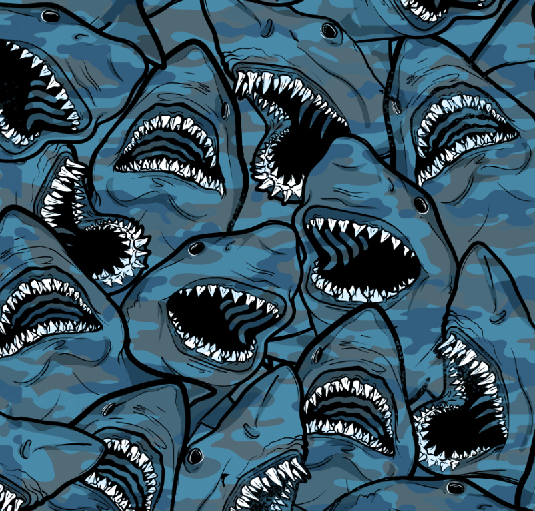 Spacefish Army Mens Shark Camo Rashguard