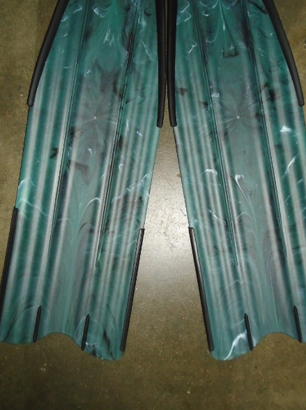 Rob Allen Scorpia Full Foot Freediving Fins Long Blade Scuba Diving Spearfishing - Size SMALL