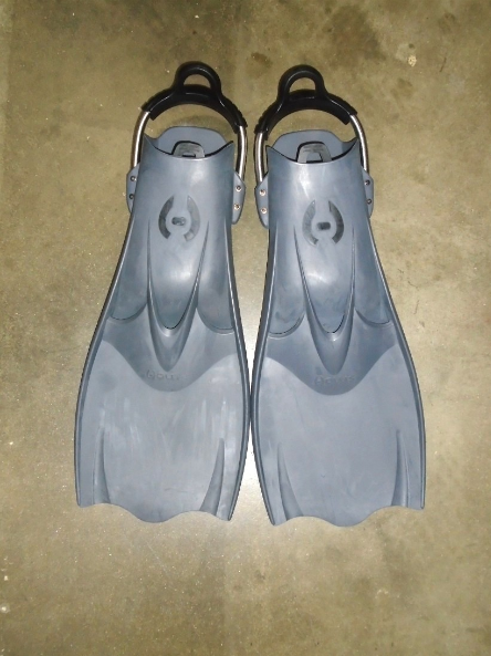 Hollis F1 LT Fins Open Heel Scuba Diving Snorkeling Size 2XL - GRAY