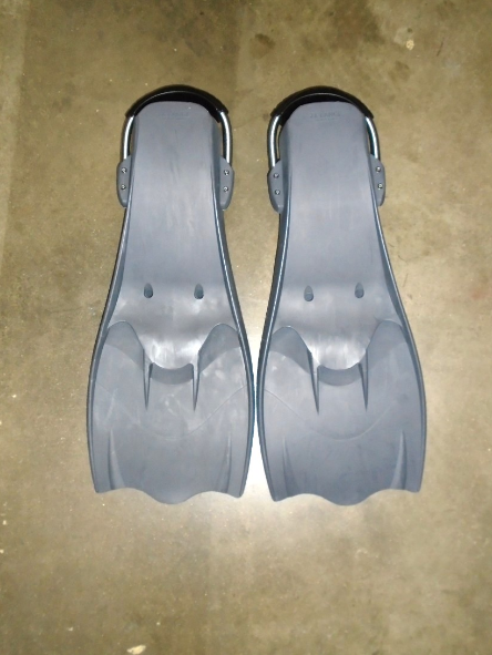 Hollis F1 LT Fins Open Heel Scuba Diving Snorkeling Size 2XL - GRAY