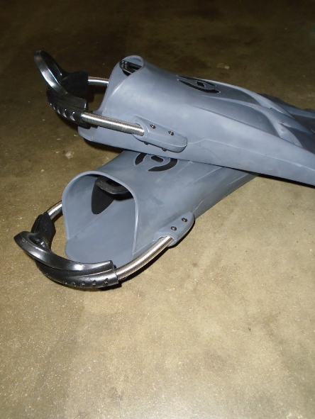 Hollis F1 LT Fins Open Heel Scuba Diving Snorkeling Size 2XL - GRAY