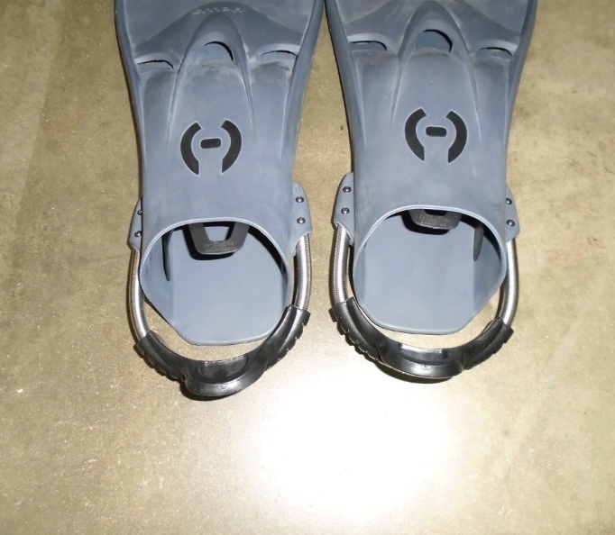 Hollis F1 LT Fins Open Heel Scuba Diving Snorkeling Size 2XL - GRAY
