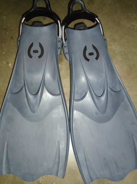 Hollis F1 LT Fins Open Heel Scuba Diving Snorkeling Size 2XL - GRAY