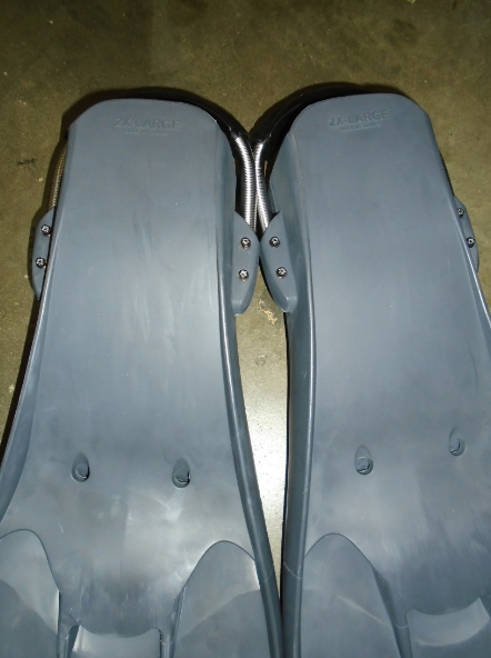Hollis F1 LT Fins Open Heel Scuba Diving Snorkeling Size 2XL - GRAY