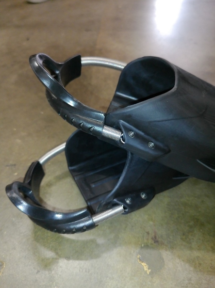 Hollis F2 Open Heel Light Weight Fins Spring Straps Scuba Diving Size XL BLACK