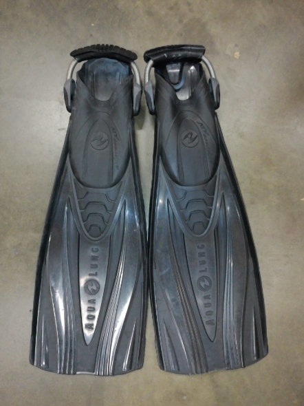 Aqualung Express ADJ Open Heel Fins Scuba Diving Snorkeling Size Regular - BLACK