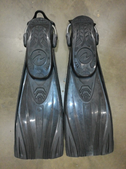 Aqualung Express ADJ Open Heel Fins Scuba Diving Snorkeling Size Regular - BLACK