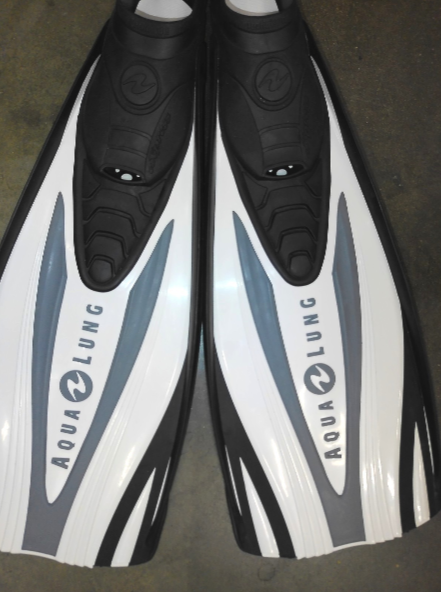 Aqualung Express Full Foot Fins Scuba Dive Snorkeling Size EU 36-37 US 4-5 WHITE