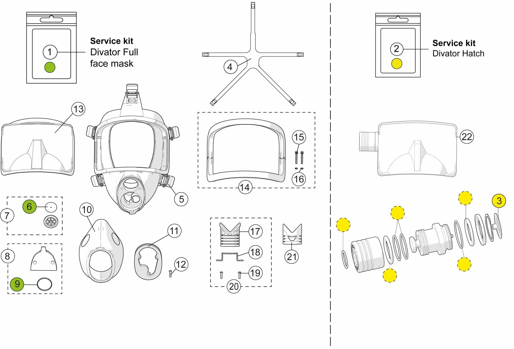 Interspiro Divator AGA FFM w/ Safety Pressure-No Hatch