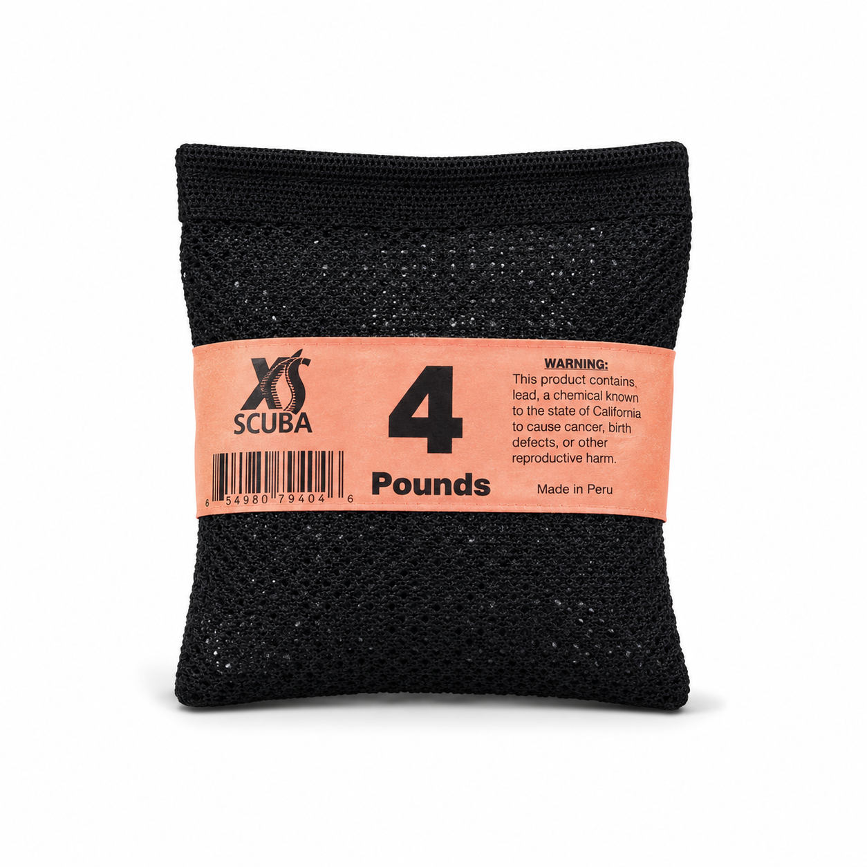 XS Scuba 4 lb soft mesh scuba weight on a white background