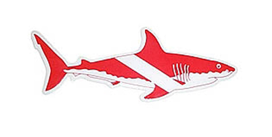 Scuba Divers Shark Sticker Size LARGE & SMALL