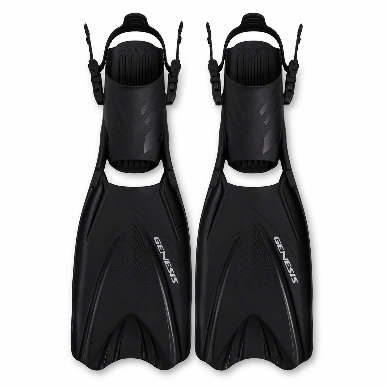 Genesis Icon Open Heel Fins - Black Pair