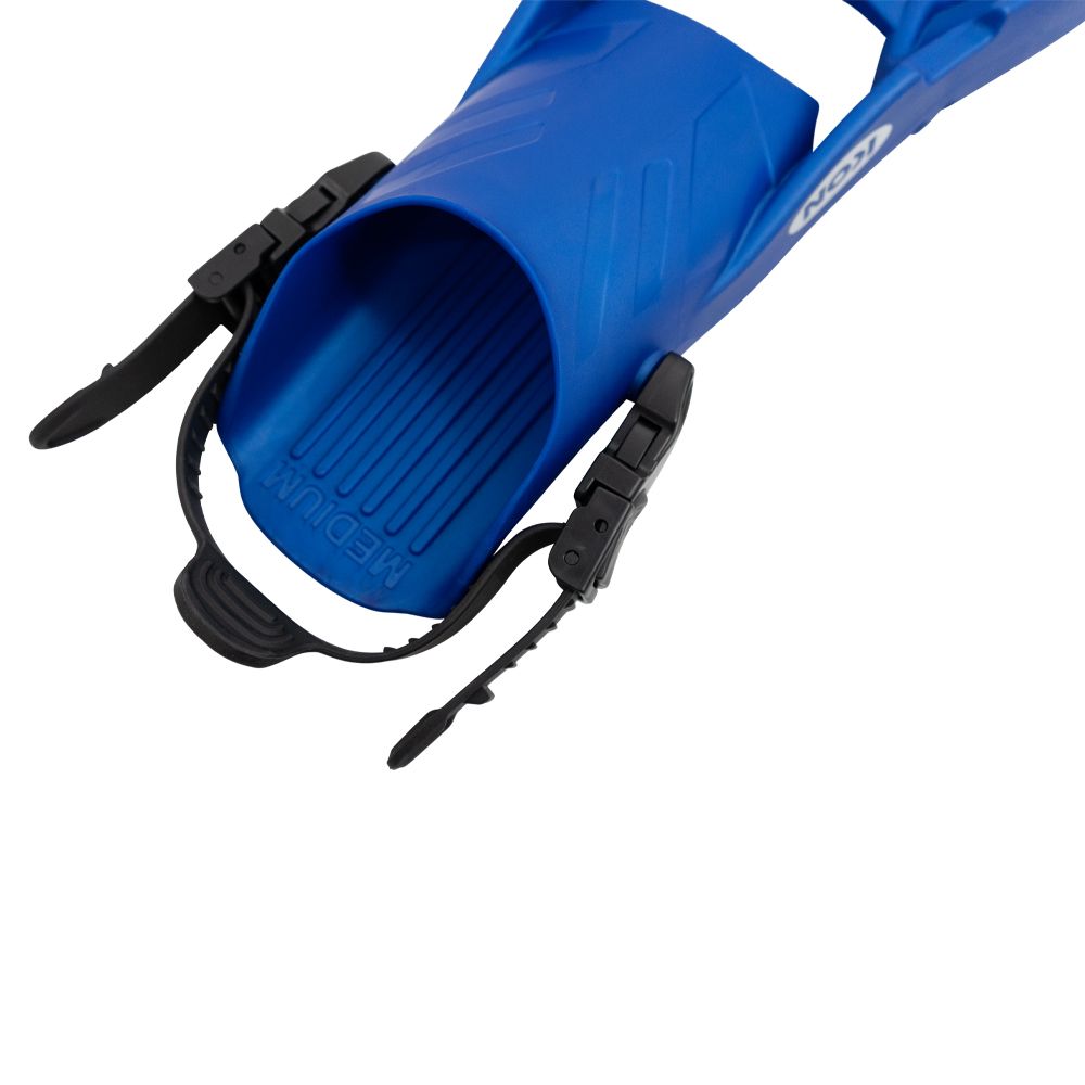Genesis Icon Open Heel Fin - Ice Blue Heel and Strap Detail