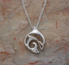 Big Blue Aquatic Mini Silver Pendant on 18