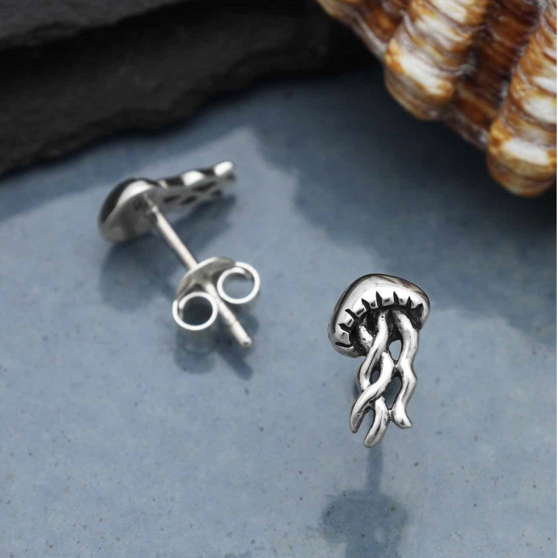 Jellyfish Ear Studs Sterling Silver Post Earrings