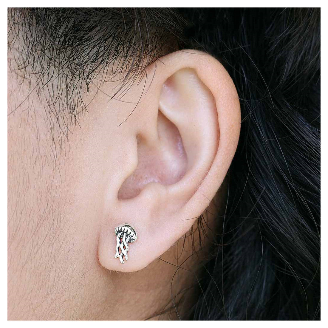 Jellyfish Ear Studs Sterling Silver Post Earrings