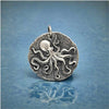 Octopus Coin Pendant Sterling Silver Charm Necklace Ocean Sea Jewelry