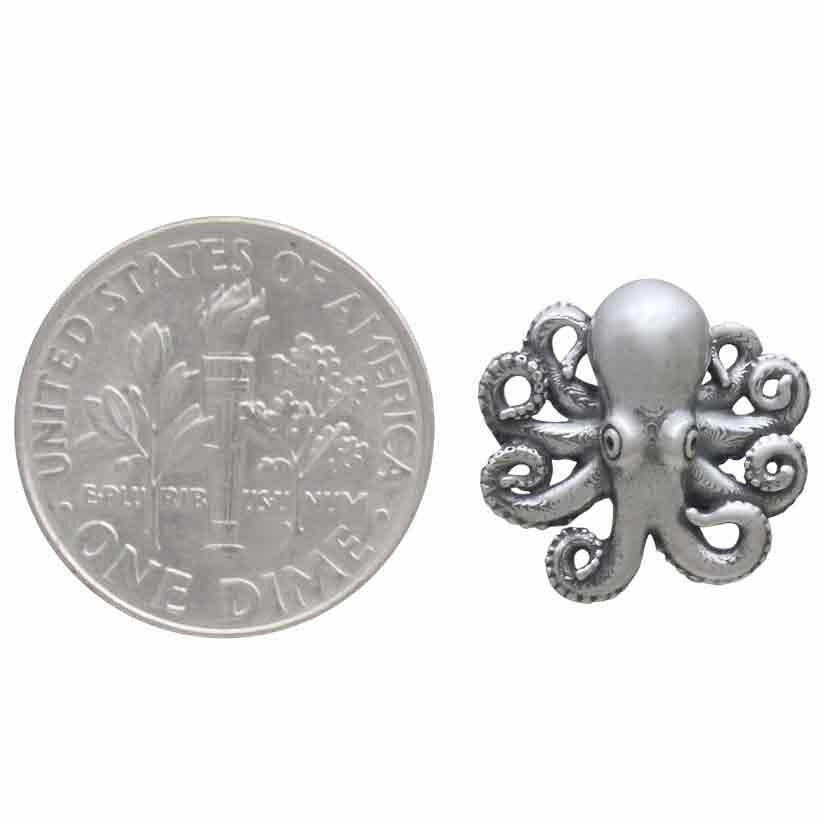Baby Octopus Ear Studs Sterling Silver Post Earrings