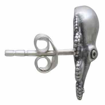 Baby Octopus Ear Studs Sterling Silver Post Earrings