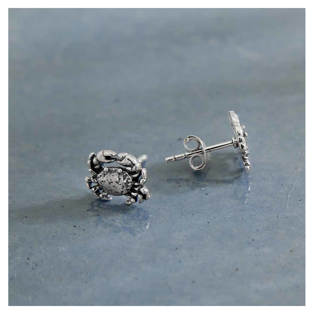 Tiny Crab Ear Studs Sterling Silver Earrings