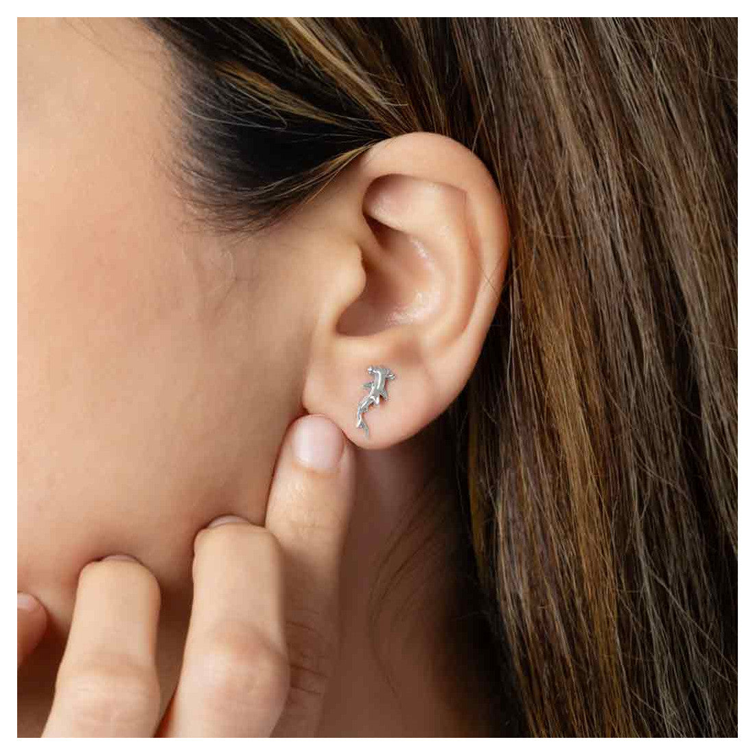 Hammerhead Shark Ear Studs Sterling Silver Post Earrings