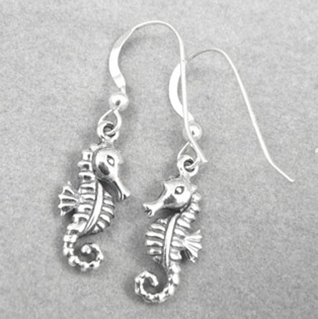Asilomar Sea Horse Sterling Silver Charm Earrings