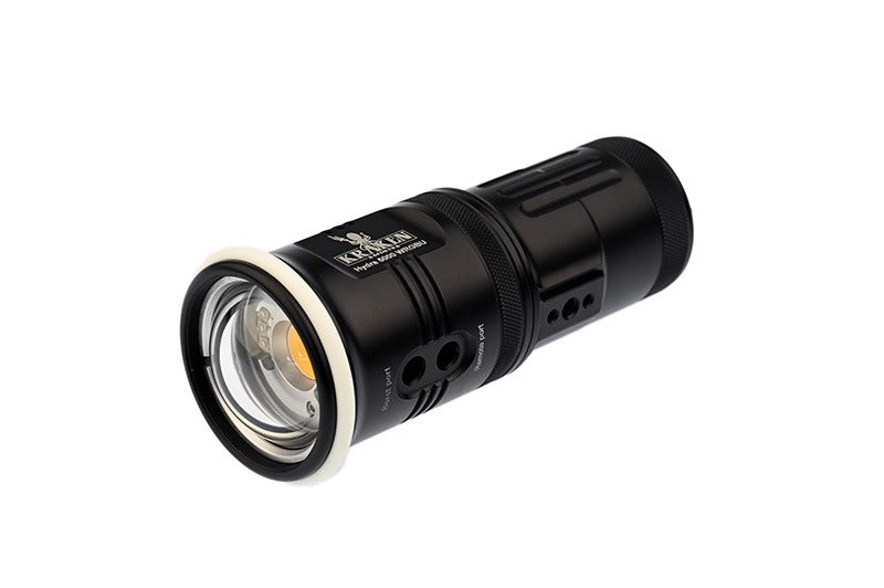 Kraken Sports Hydra 5000 underwater video light with 5000-lumen continuous output and wide-angle flood beam