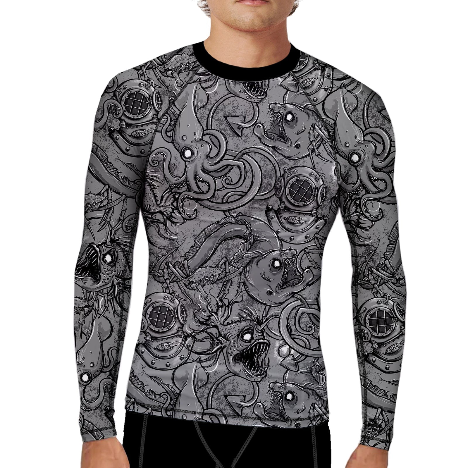 Spacefish Army Mens Deep Sea Rashguard