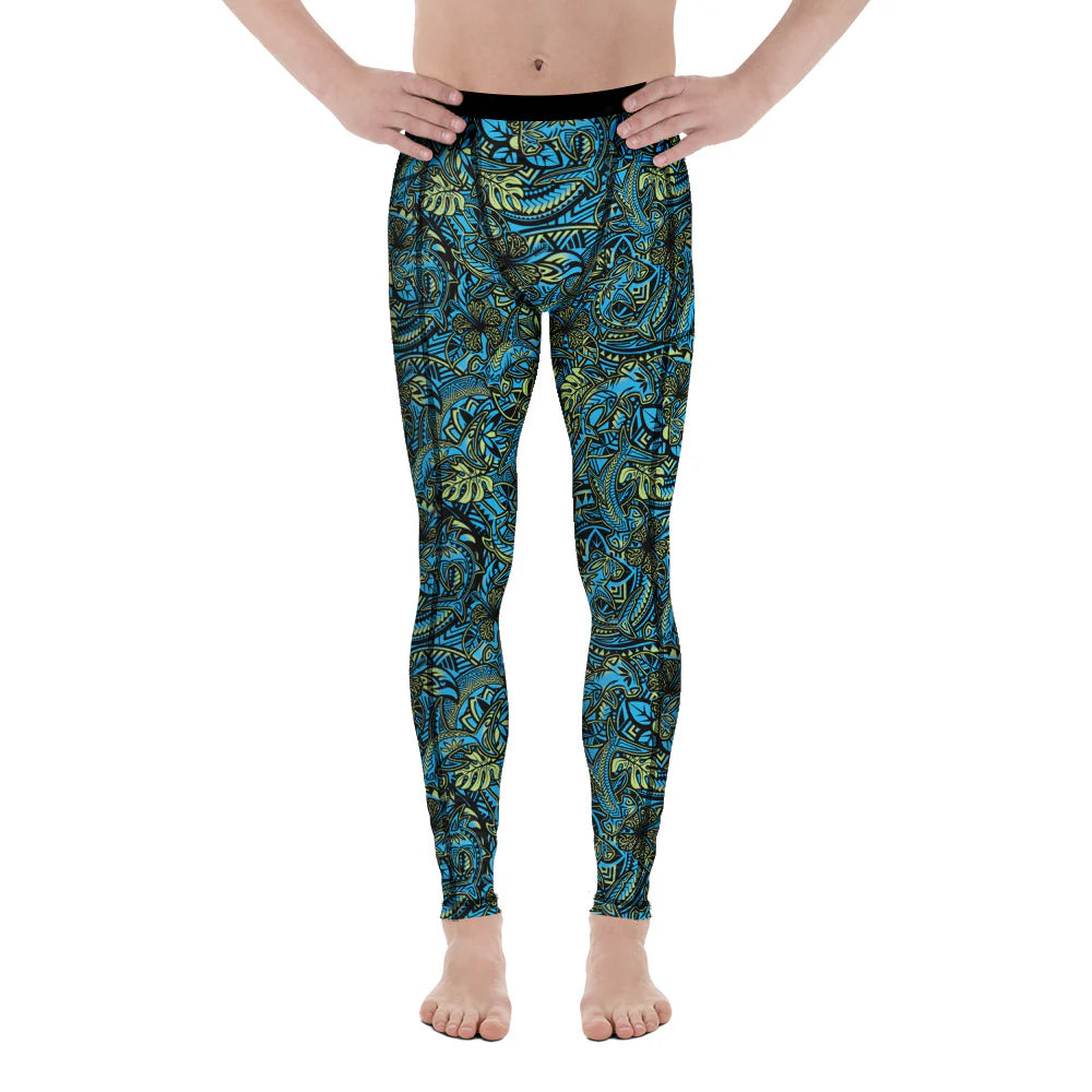Spacefish Army Mens Hammerhead Hibiscus Leggings