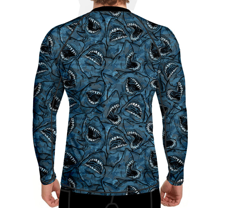 Spacefish Army Mens Shark Camo Rashguard
