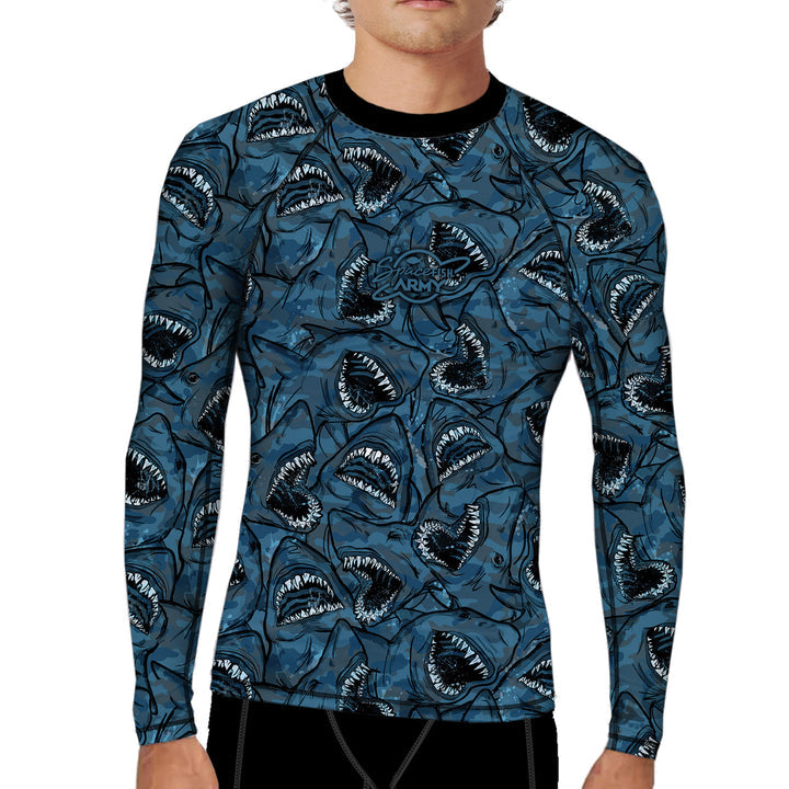 Spacefish Army Mens Shark Camo Rashguard
