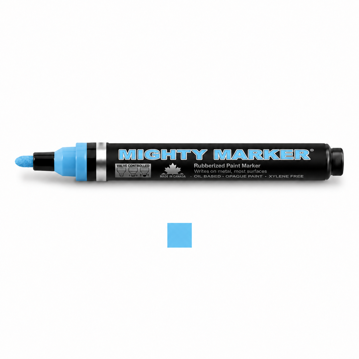 Light blue Mighty Marker valve-controlled paint marker