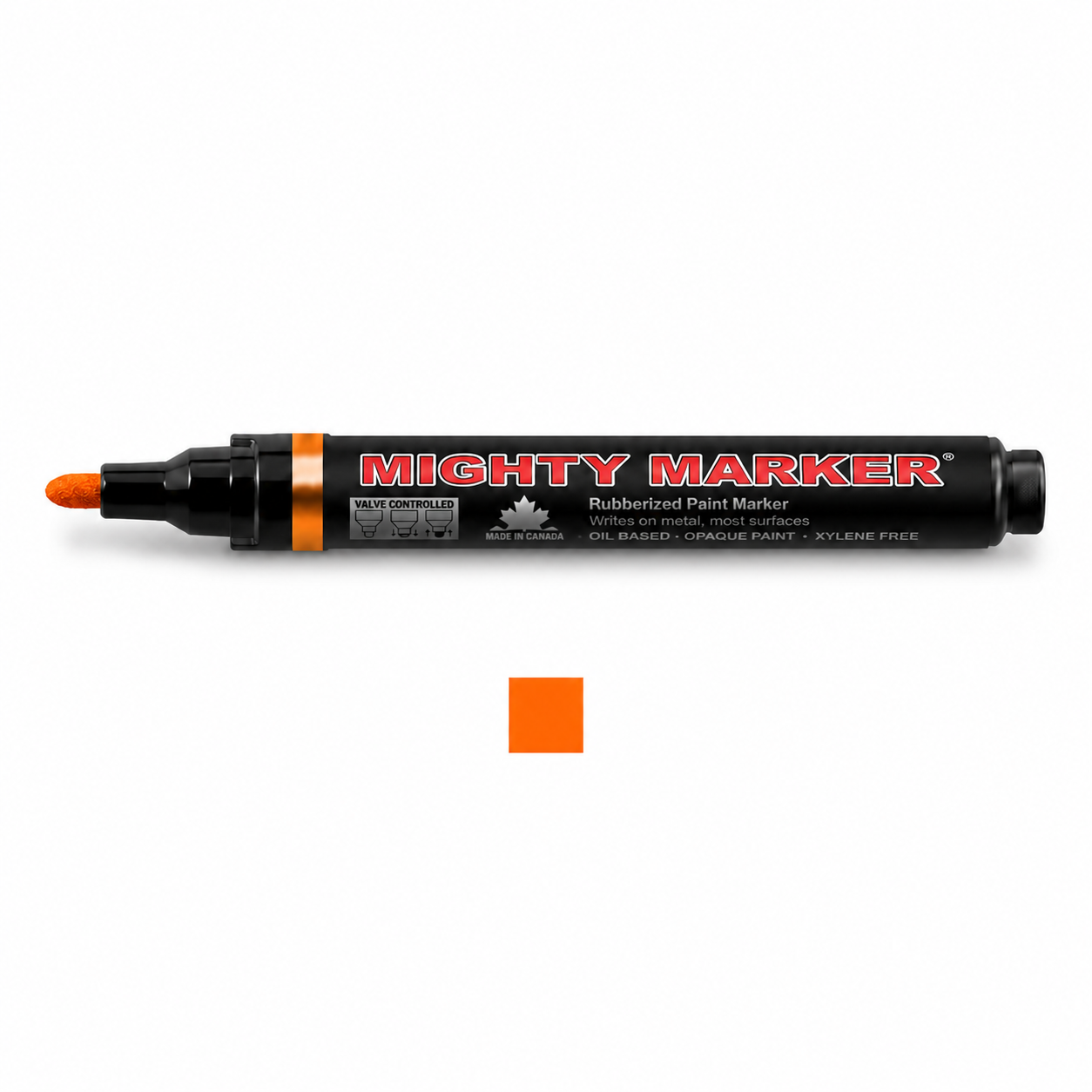 Orange Mighty Marker valve-controlled paint marker