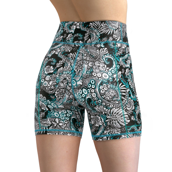 Spacefish Army Womens Electric Blue Octofloral Shorts