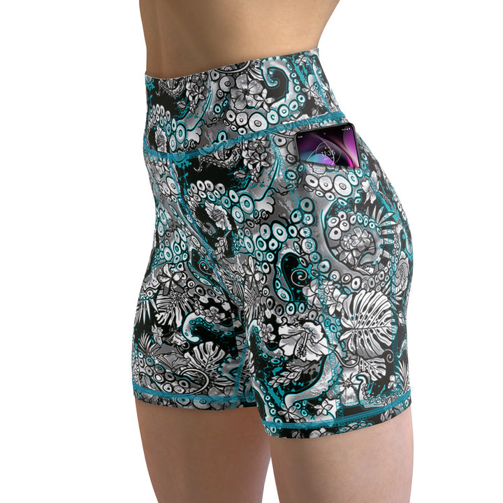 Spacefish Army Womens Electric Blue Octofloral Shorts
