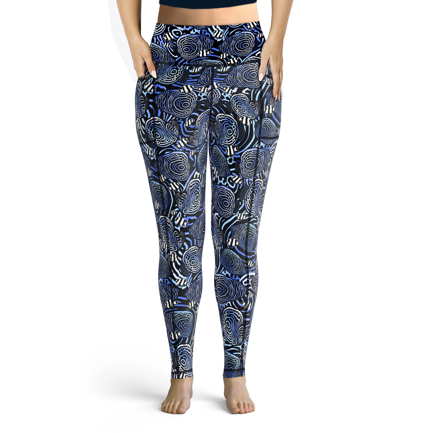 Spacefish Army Womens Angelfish Hypnosis Leggings