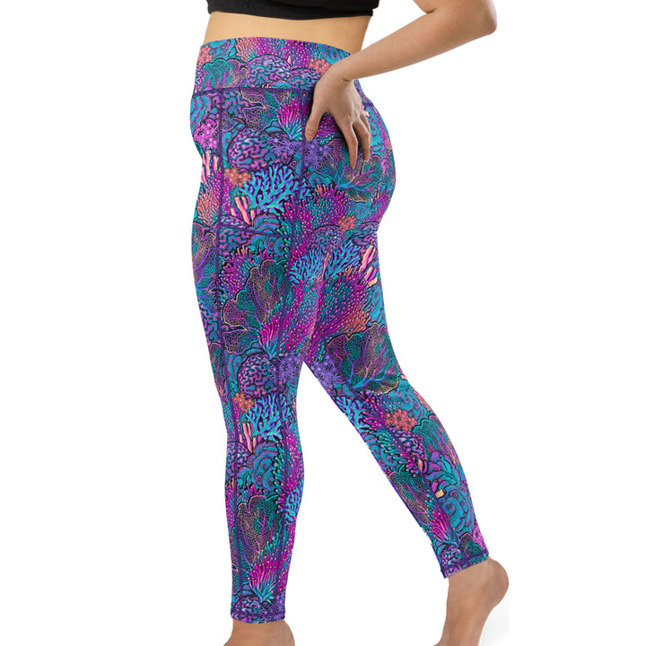 Spacefish Army Womens Coral Kaleidoscope Leggings