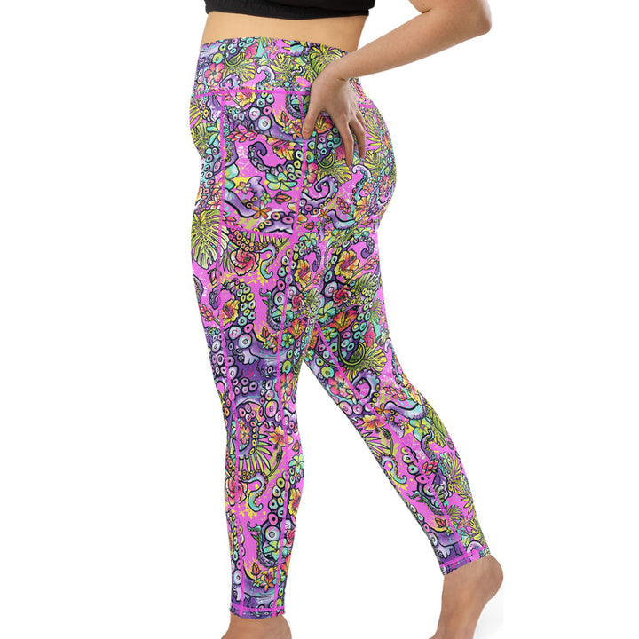 Spacefish Army Womens Octofloral Splatterparty Leggings
